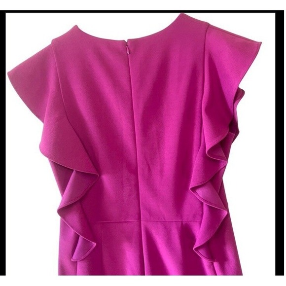 Donna Morgan Raspberry‎ Pink Ruffle Shift Dress 8 - Picture 5 of 10